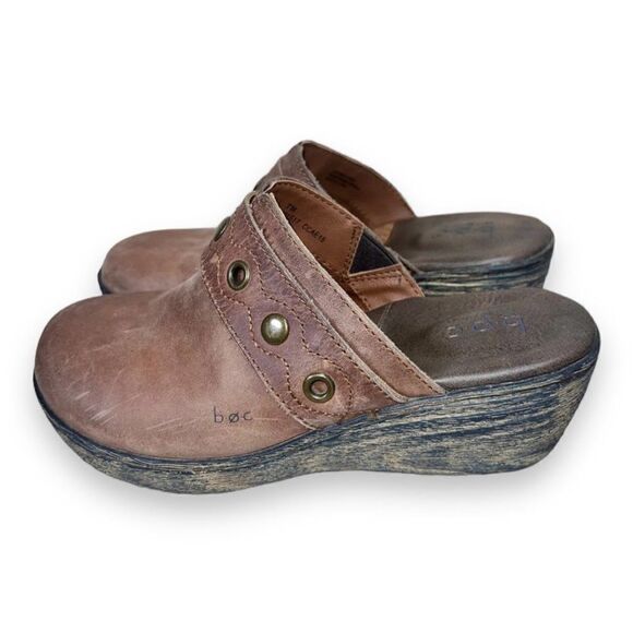 BOC Born Concepts Pontine Slip On Clogs Brown Leather Women's 7M - Picture 2 of 12